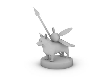 Pixie on a Corgi Tabletop DND Gaming Miniature