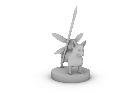 Pixie on a Corgi Tabletop DND Gaming Miniature