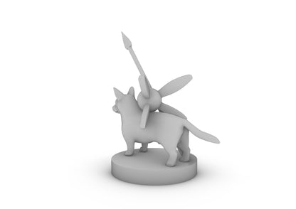 Pixie on a Corgi Tabletop DND Gaming Miniature