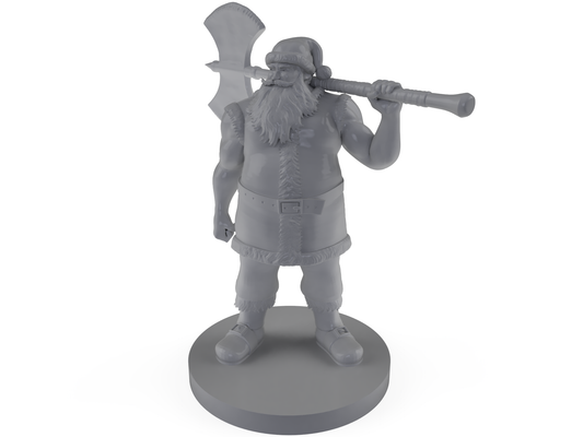 Santa Barbarian Tabletop DND Gaming Miniature