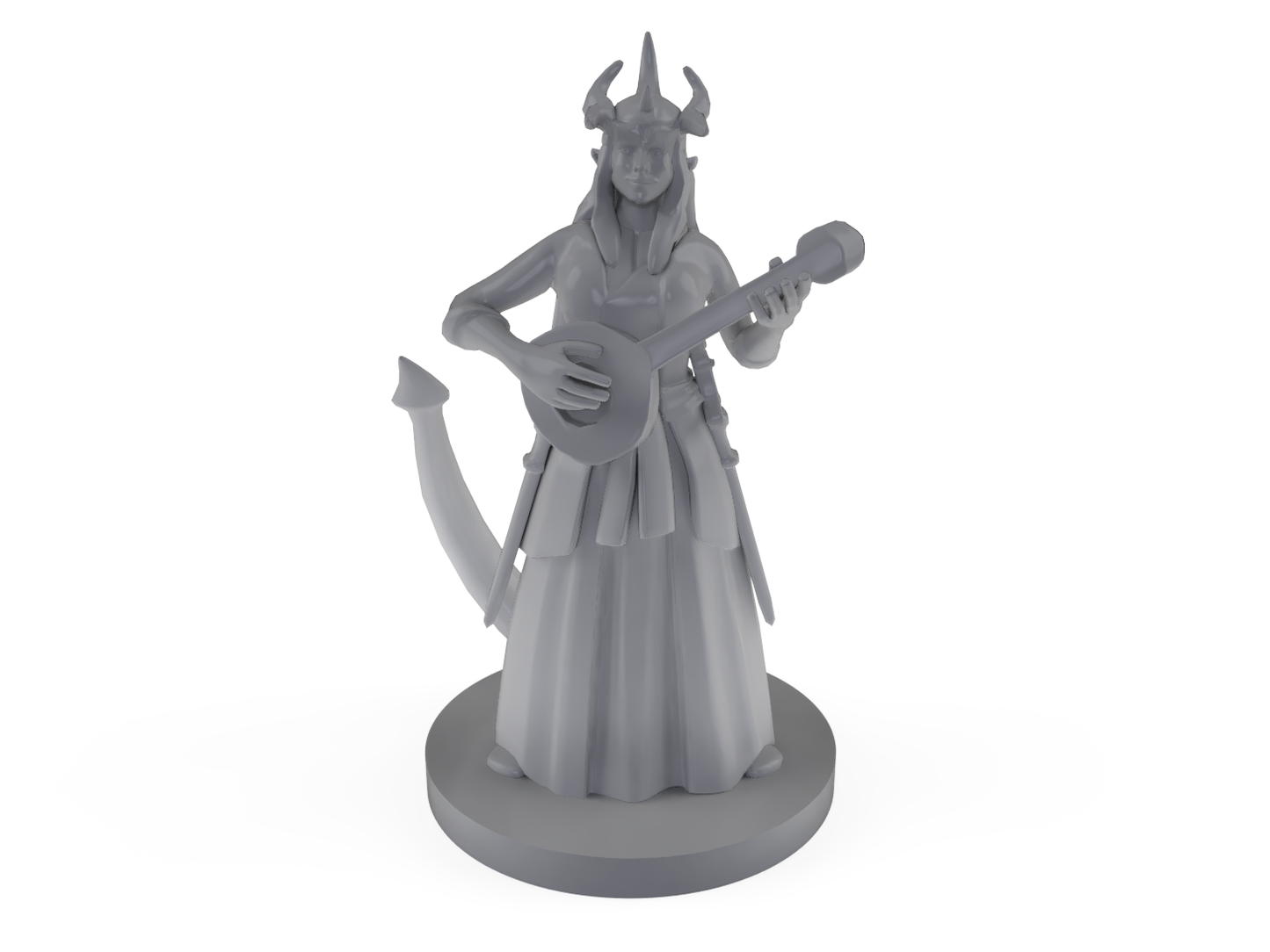 Tiefling Female Bard 2 Tabletop DND Gaming Miniature