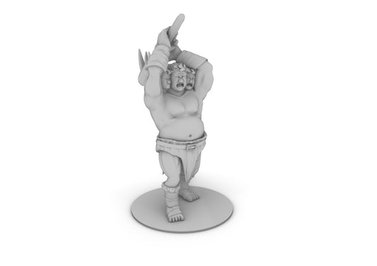 Three Headed Cyclops Tabletop DND Gaming Miniature