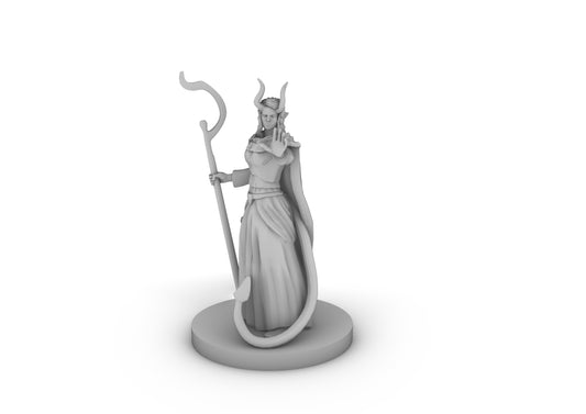 Tiefling Female Druid Tabletop DND Gaming Miniature