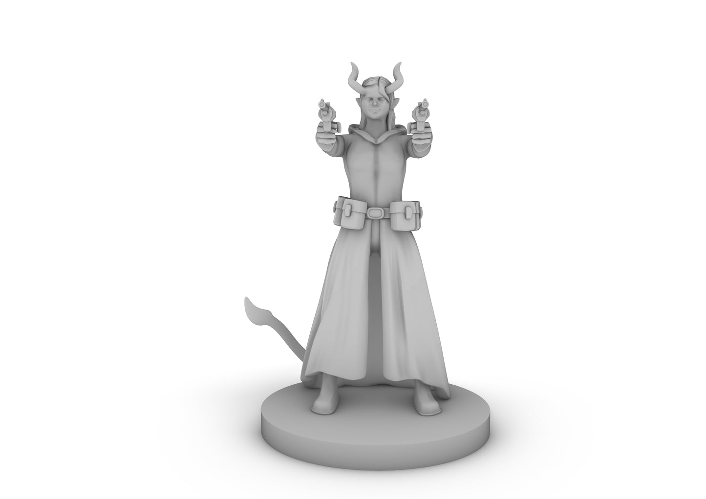 Tiefling Female Gunslinger two pistols Tabletop DND Gaming Miniature