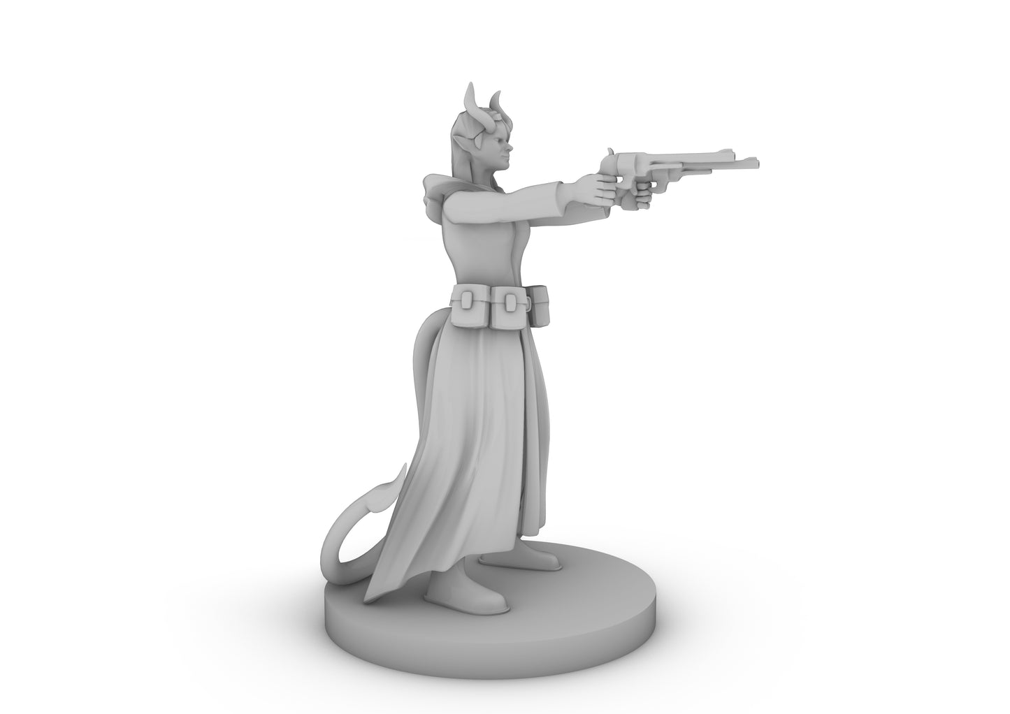 Tiefling Female Gunslinger two pistols Tabletop DND Gaming Miniature