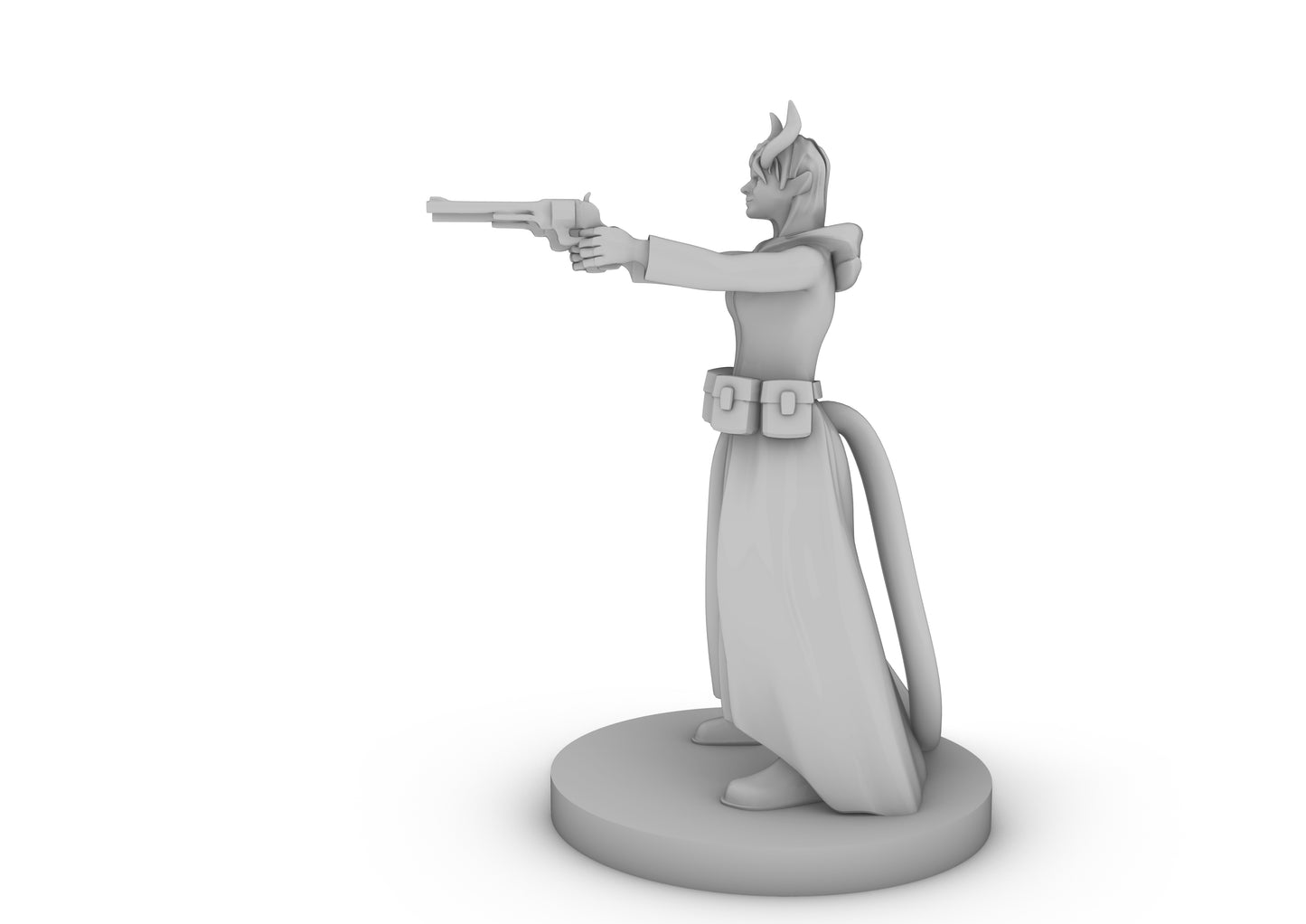 Tiefling Female Gunslinger two pistols Tabletop DND Gaming Miniature