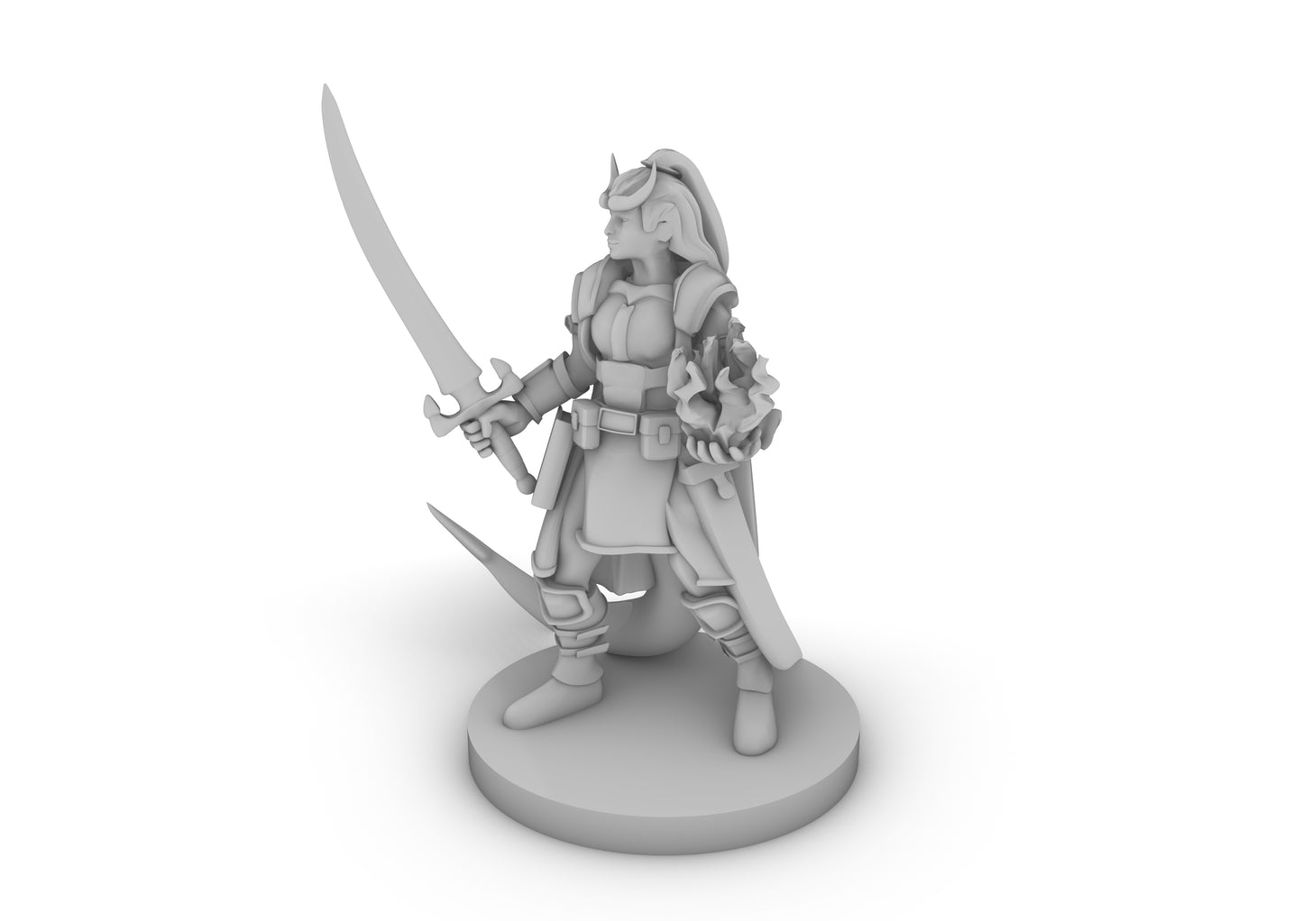 Tiefling Female Hexblade Tabletop DND Gaming Miniature