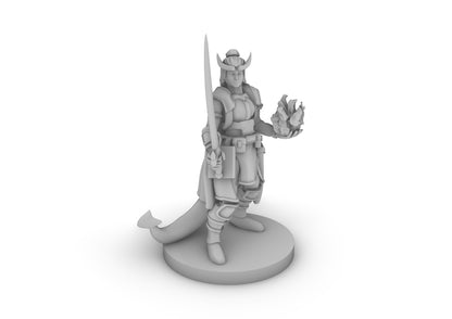 Tiefling Female Hexblade Tabletop DND Gaming Miniature