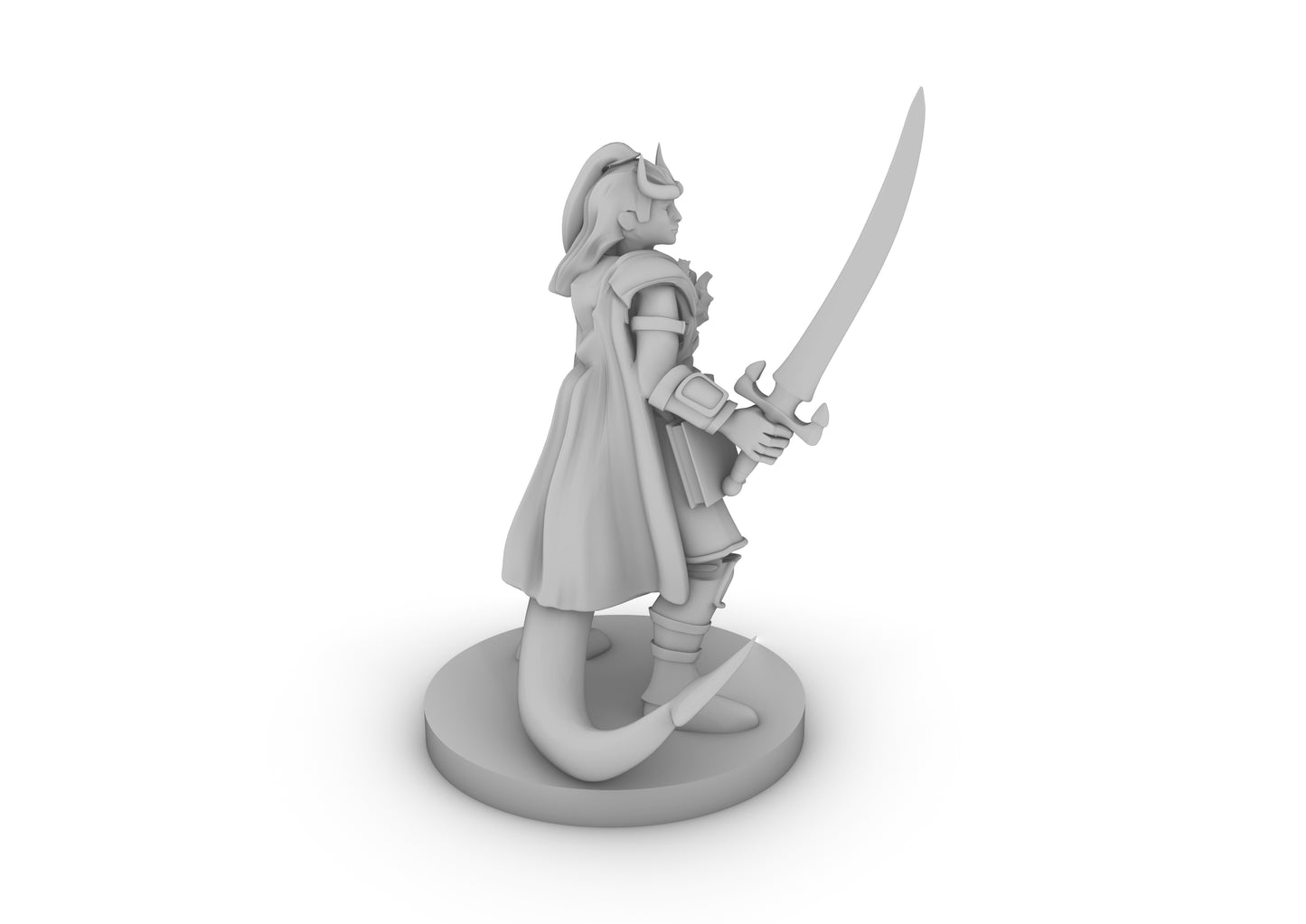 Tiefling Female Hexblade Tabletop DND Gaming Miniature