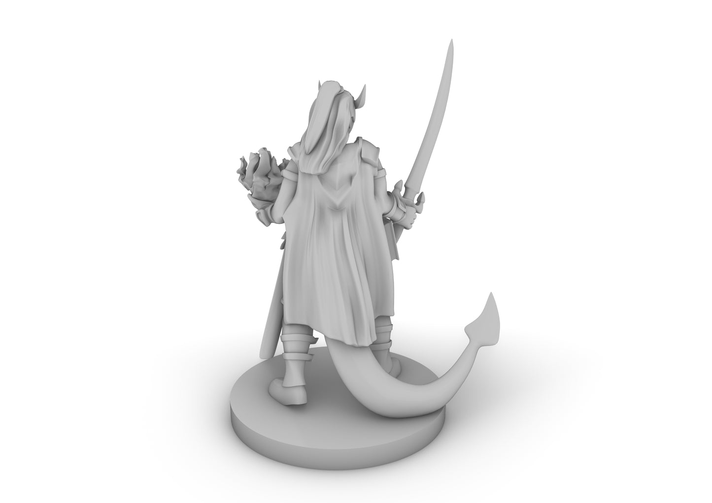 Tiefling Female Hexblade Tabletop DND Gaming Miniature