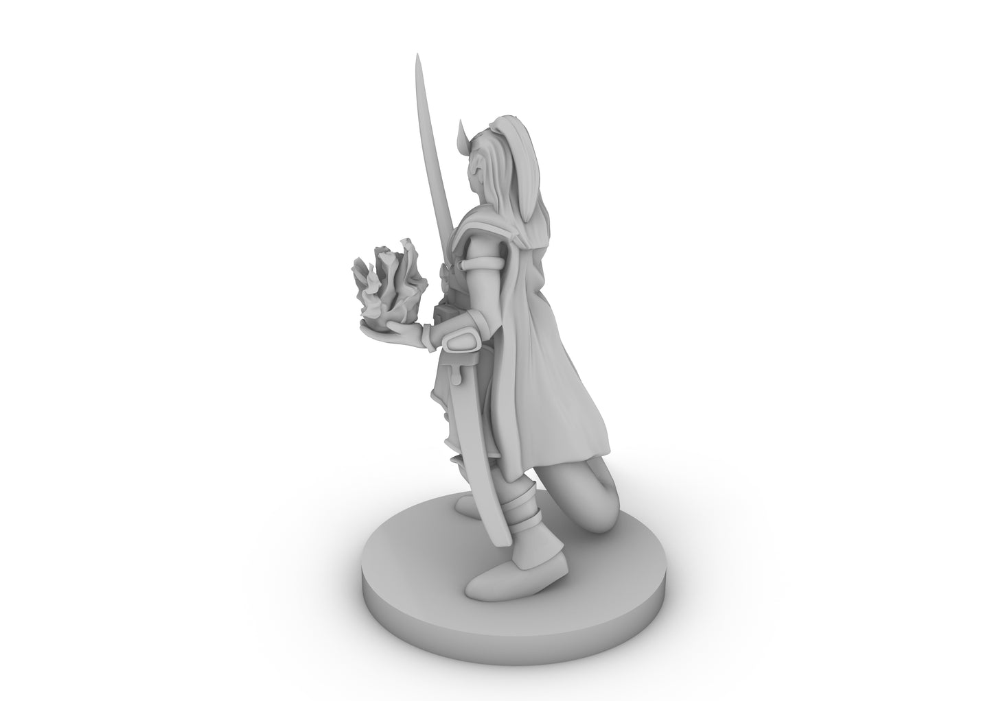 Tiefling Female Hexblade Tabletop DND Gaming Miniature