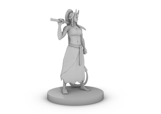 Tiefling Female Kensai Monk Tabletop DND Gaming Miniature