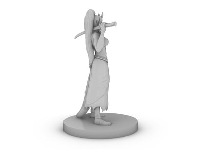 Tiefling Female Kensai Monk Tabletop DND Gaming Miniature