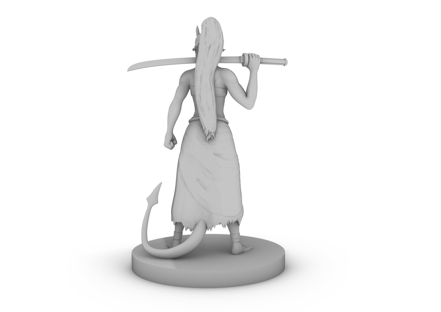 Tiefling Female Kensai Monk Tabletop DND Gaming Miniature