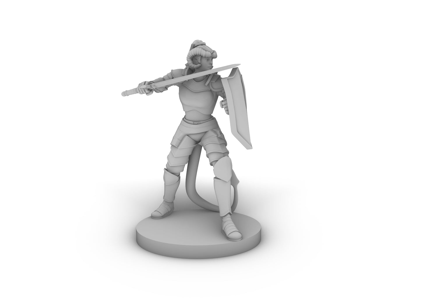 Tiefling Female Paladin Tabletop DND Gaming Miniature