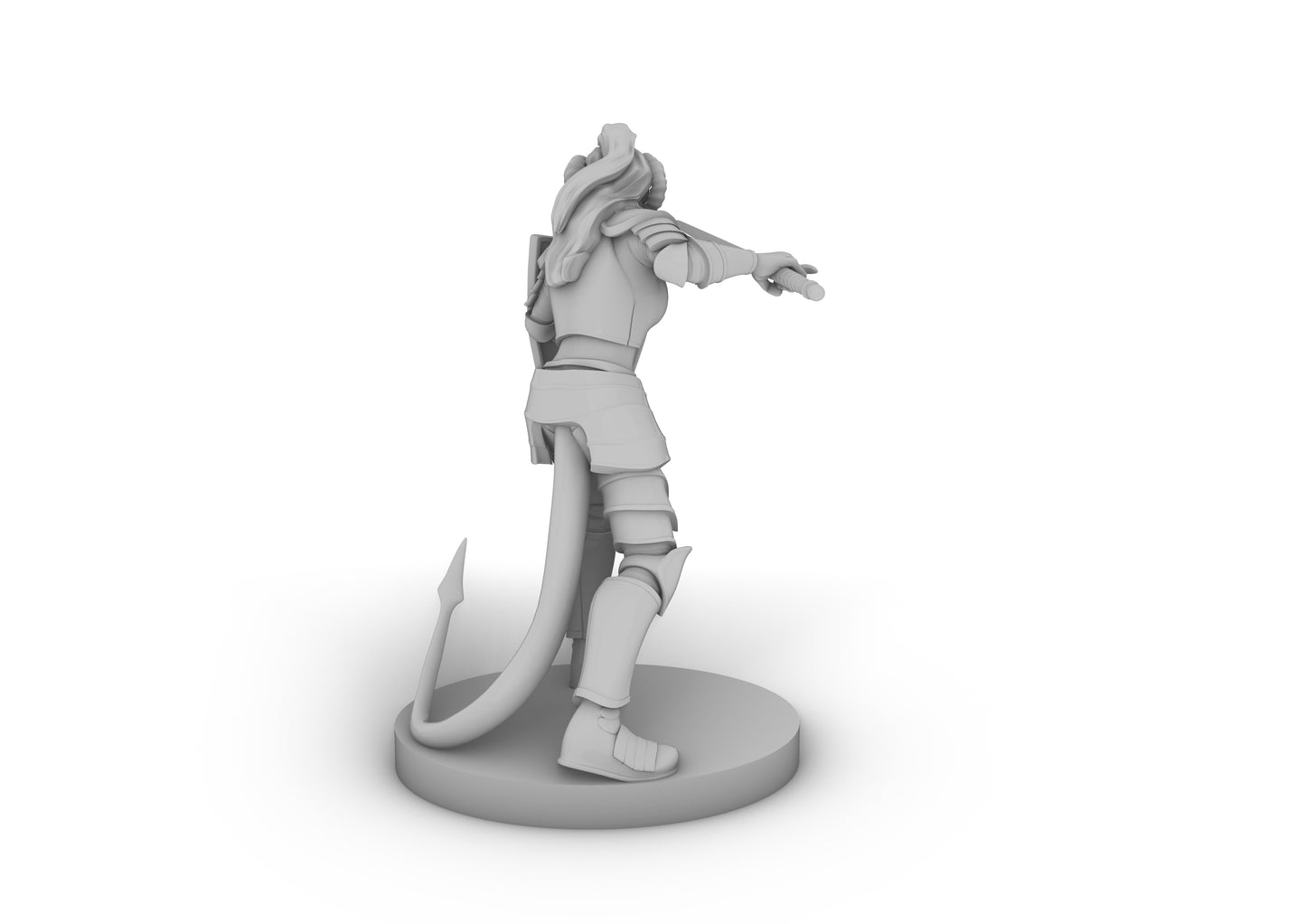 Tiefling Female Paladin Tabletop DND Gaming Miniature