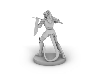 Tiefling Female Paladin Tabletop DND Gaming Miniature