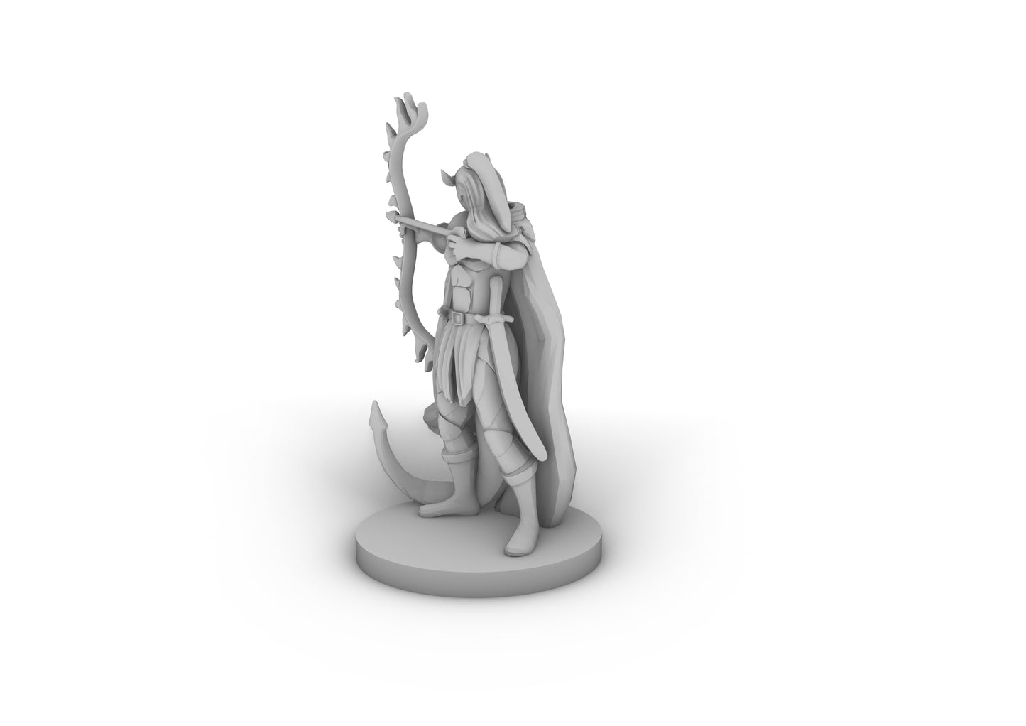 Tiefling Female Ranger Tabletop DND Gaming Miniature