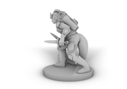 Tiefling Female Rogue Tabletop DND Gaming Miniature