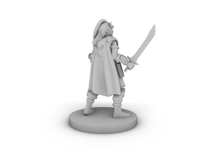 Tiefling Fighter Female Tabletop DND Gaming Miniature