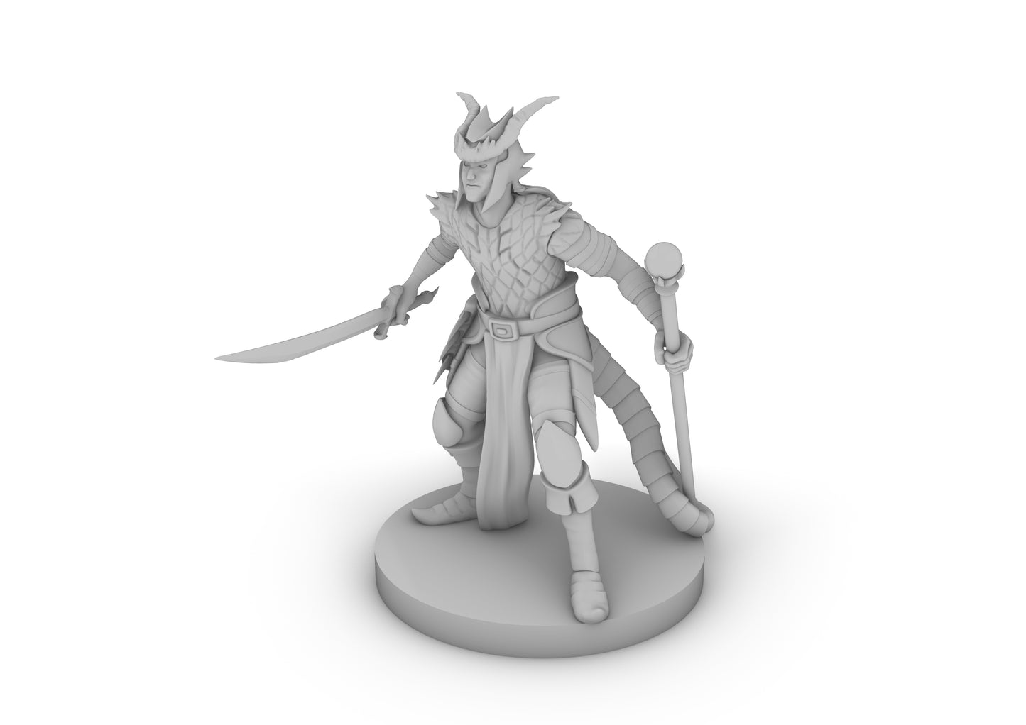 Tiefling Male Hexblade Warlock Tabletop DND Gaming Miniature