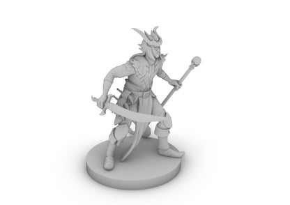 Tiefling Male Hexblade Warlock Tabletop DND Gaming Miniature