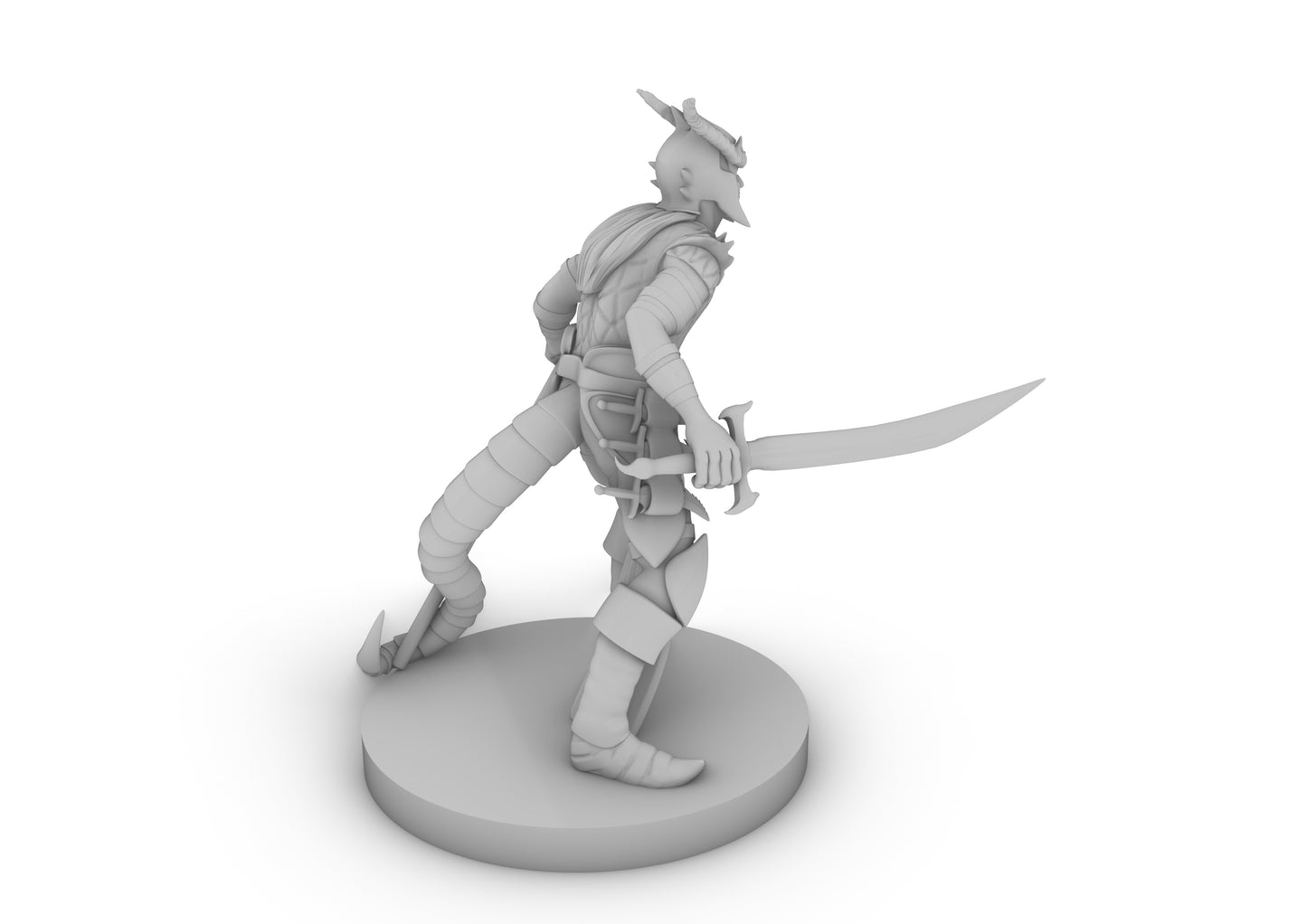 Tiefling Male Hexblade Warlock Tabletop DND Gaming Miniature