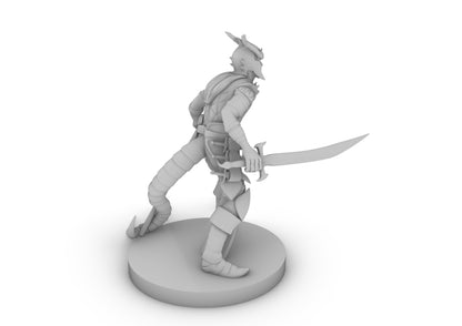 Tiefling Male Hexblade Warlock Tabletop DND Gaming Miniature