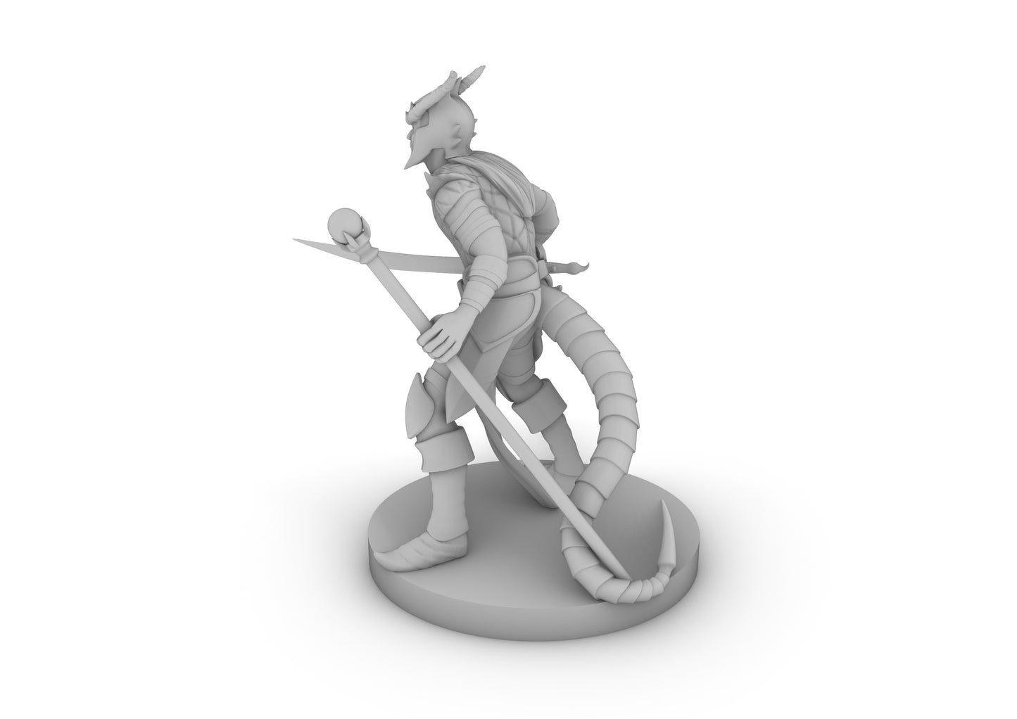 Tiefling Male Hexblade Warlock Tabletop DND Gaming Miniature