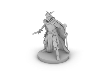 Tiefling Male Warlock Tabletop DND Gaming Miniature