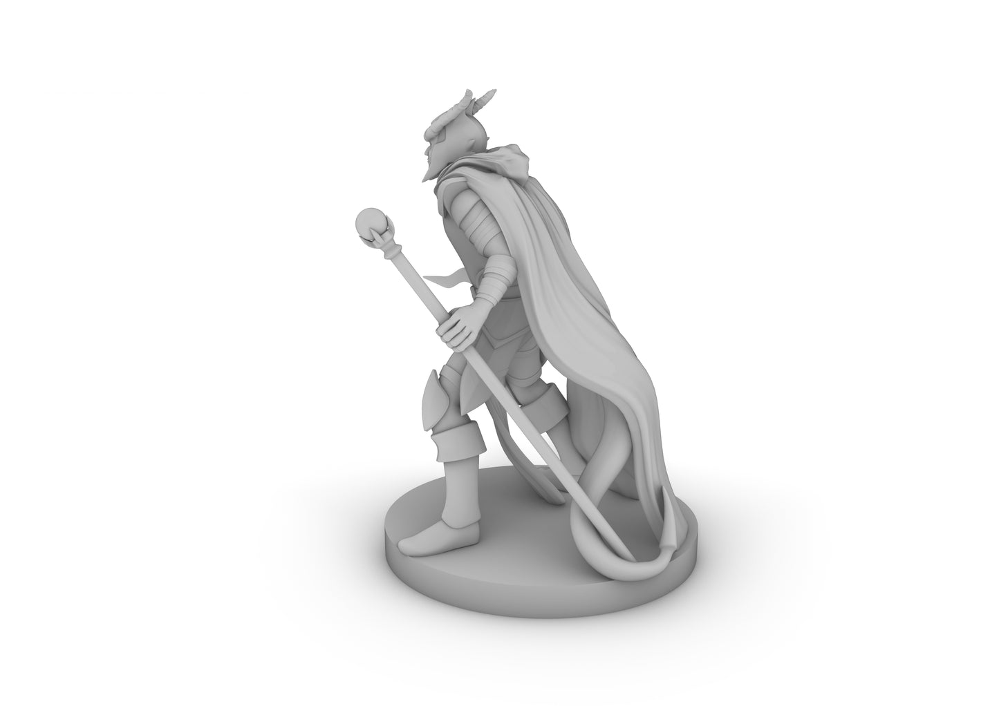 Tiefling Male Warlock Tabletop DND Gaming Miniature