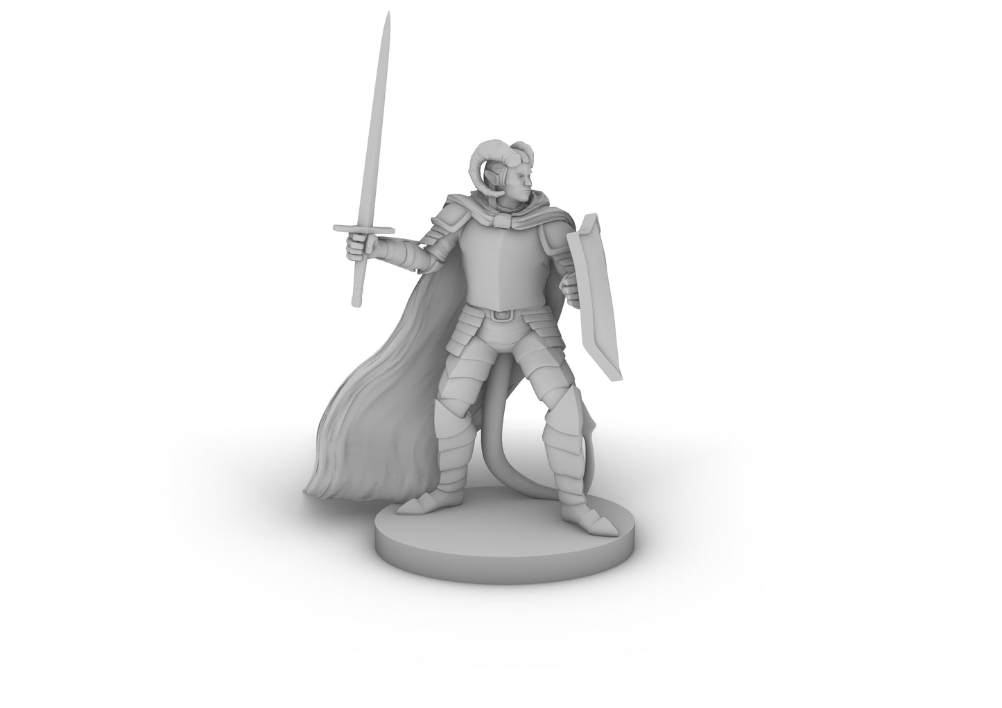 Tiefling Paladin Tabletop DND Gaming Miniature