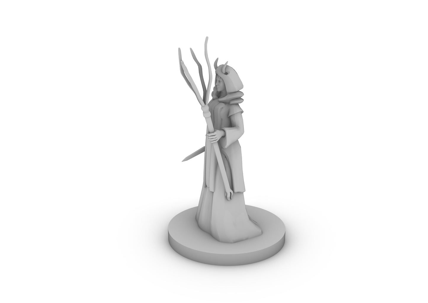 Tiefling Wizard With Archmage robes and Tentacle Staff Tabletop DND Gaming Miniature