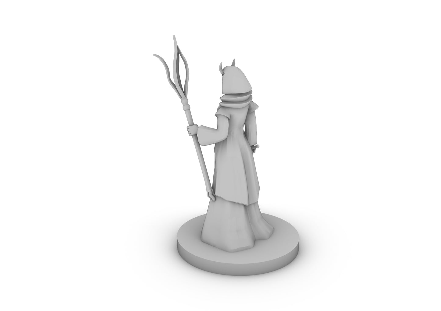 Tiefling Wizard With Archmage robes and Tentacle Staff Tabletop DND Gaming Miniature