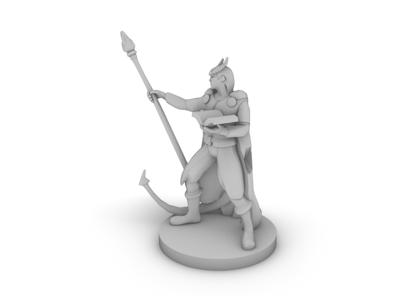 Tiefling Wizard With Staff Tabletop DND Gaming Miniature