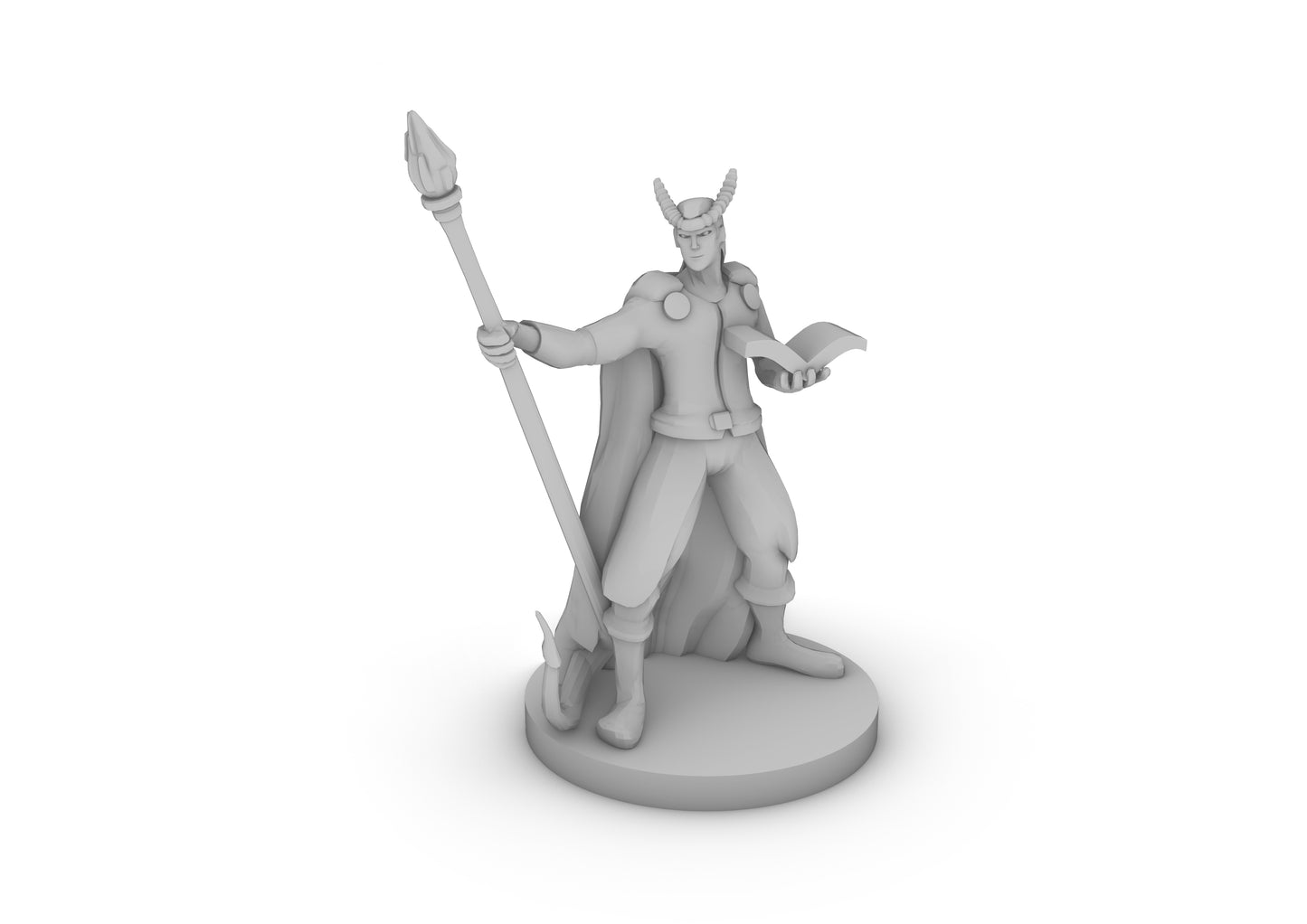 Tiefling Wizard With Staff Tabletop DND Gaming Miniature