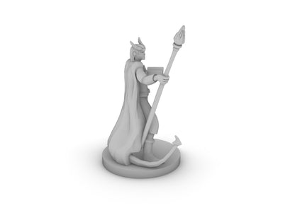 Tiefling Wizard With Staff Tabletop DND Gaming Miniature