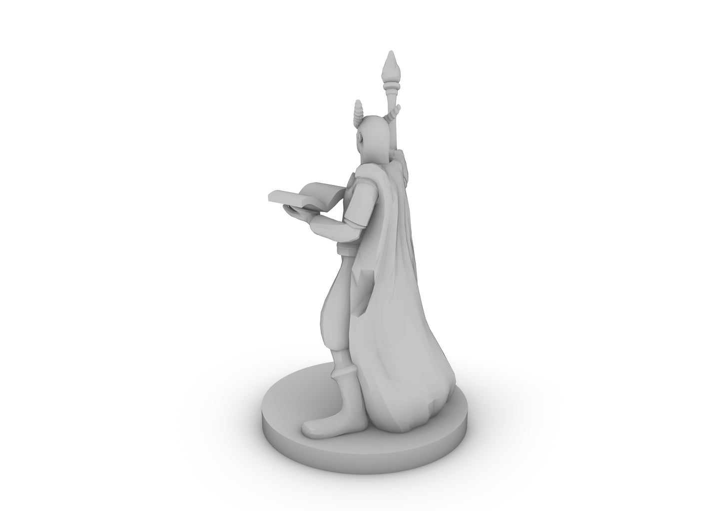 Tiefling Wizard With Staff Tabletop DND Gaming Miniature