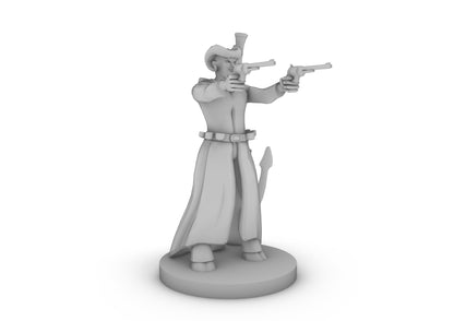 Tieflng  Gunslinger two Pistols Male Tabletop DND Gaming Miniature