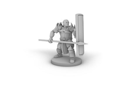 Tower and Shield Spear Paladin Tabletop DND Gaming Miniature