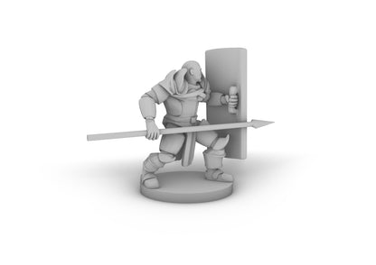 Tower and Shield Spear Paladin Tabletop DND Gaming Miniature