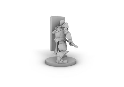 Tower and Shield Spear Paladin Tabletop DND Gaming Miniature