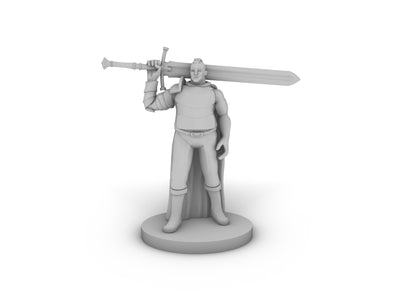 Tubby Paladin With Big Sword Tabletop DND Gaming Miniature