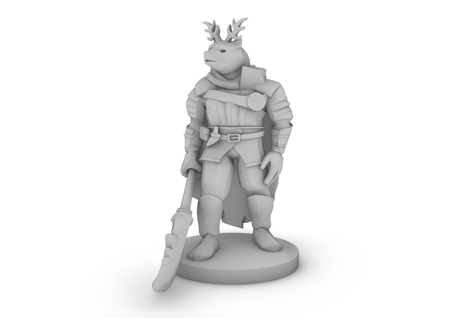 Werebear Knight with Antlers Tabletop DND Gaming Miniature