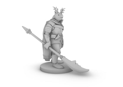 Werebear Knight with Antlers Tabletop DND Gaming Miniature