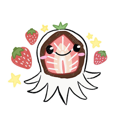 Strawberry Octo Sticker